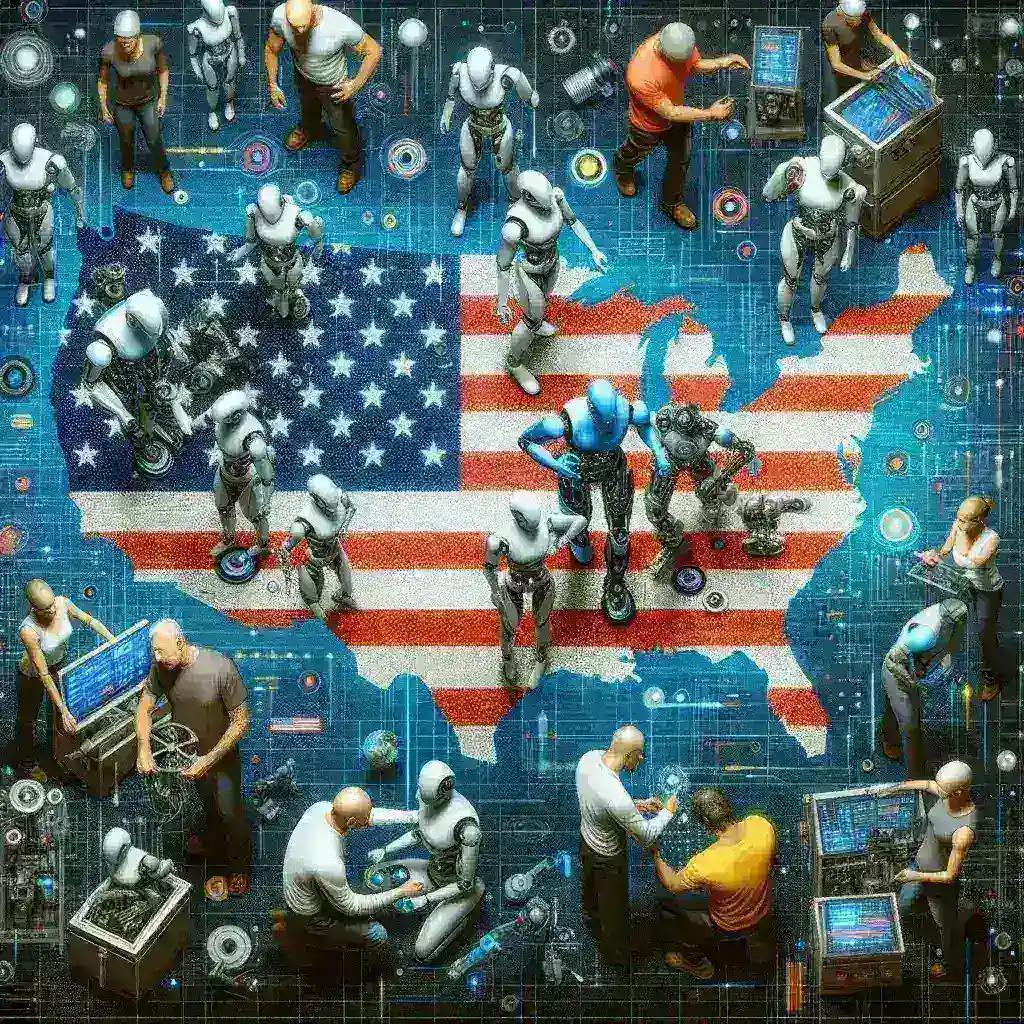 "Meta, Amazon, and Google logo collage representing their investments in humanoid robotics and U.S. operations advancements."