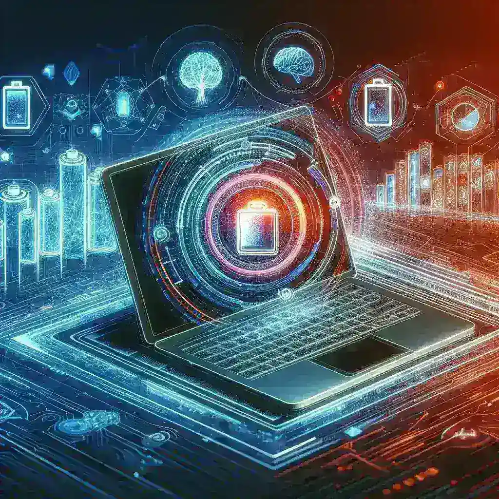 "Diagram illustrating AI power gating techniques for enhancing standby efficiency in future laptops, showcasing energy-saving algorithms and smart power management."